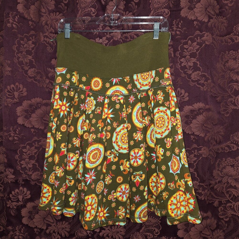 Oilily 100% Cotton Knit Sweatshirt Fabric Skirt Woman's Size Large